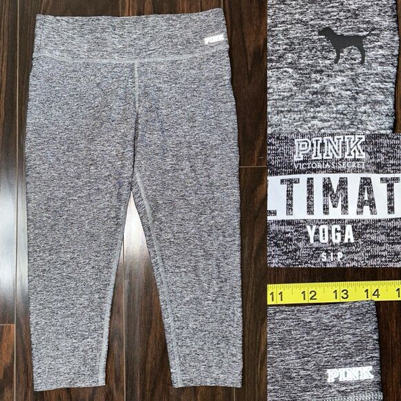 Victoria's Secret PINK Pants - Victorias Secret Pink Women’s S Ultimate Yoga Cropped Leggings Heathered Gray